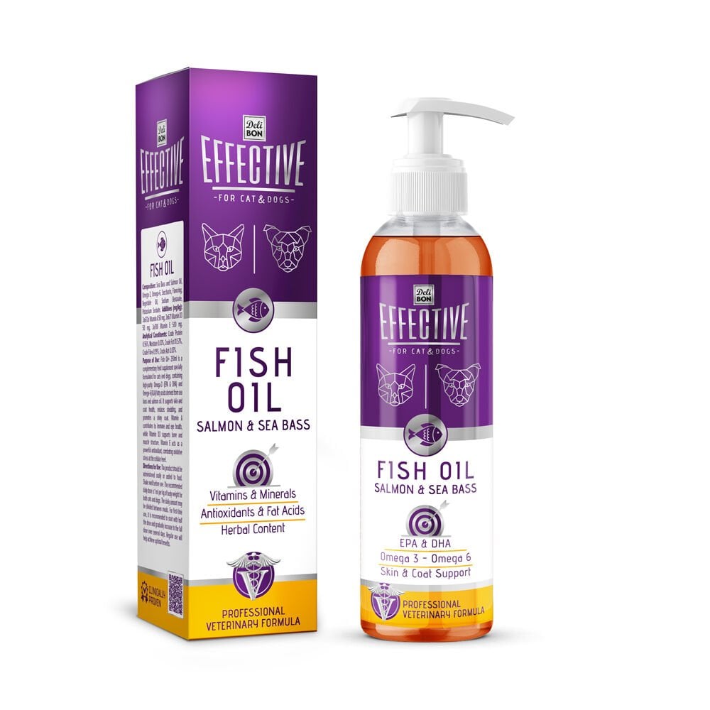 [OILSOMON250ML] Delibon Kedi ve Köpek Somon Yağı 250ml