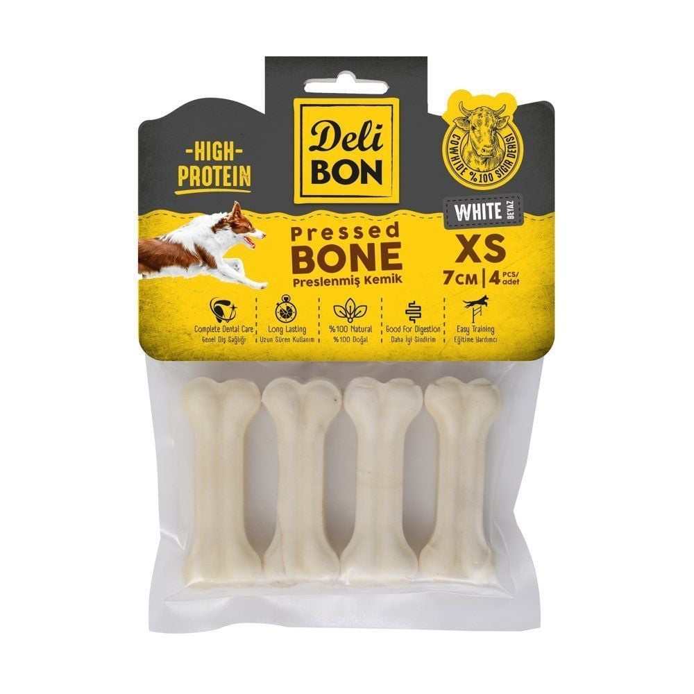 [EKO7CM4WHITE] Delibon Rawhide Dog Treat 7cm 4 pcs (White)