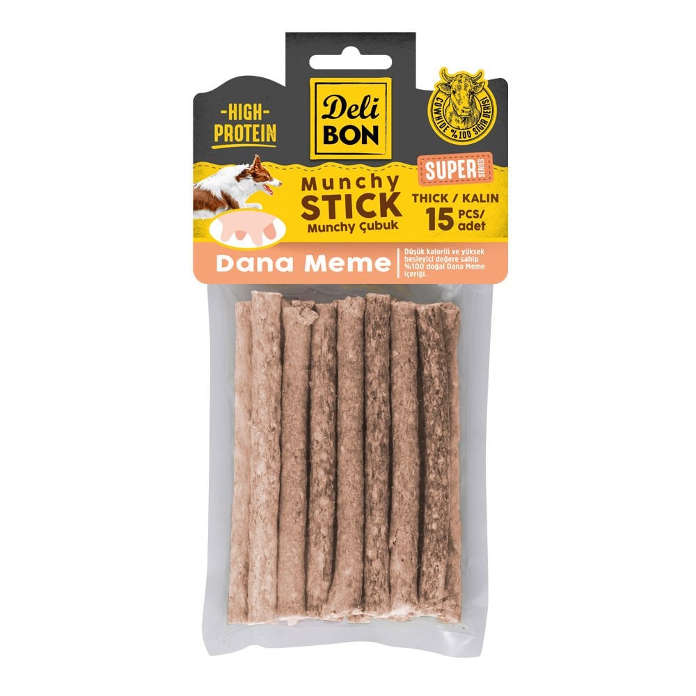 [SUPER15MUNCHYMEME] Delibon Dana Meme Munchy Çubuk Köpek Ödül Maması Kalın 15 Adet
