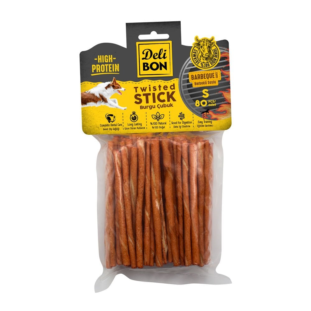 [EKO80SBARBECUE] Delibon Barbekü Burgu Çubuk Köpek Ödül Maması İnce 80 Adet