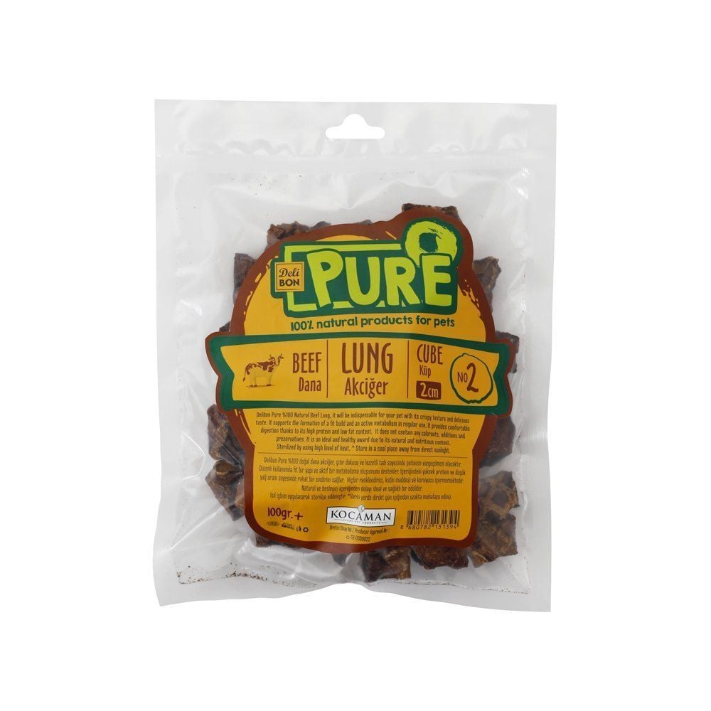 Delibon Pure Dana Akciğeri Köpek Ödül Maması 2cm Küp 100g