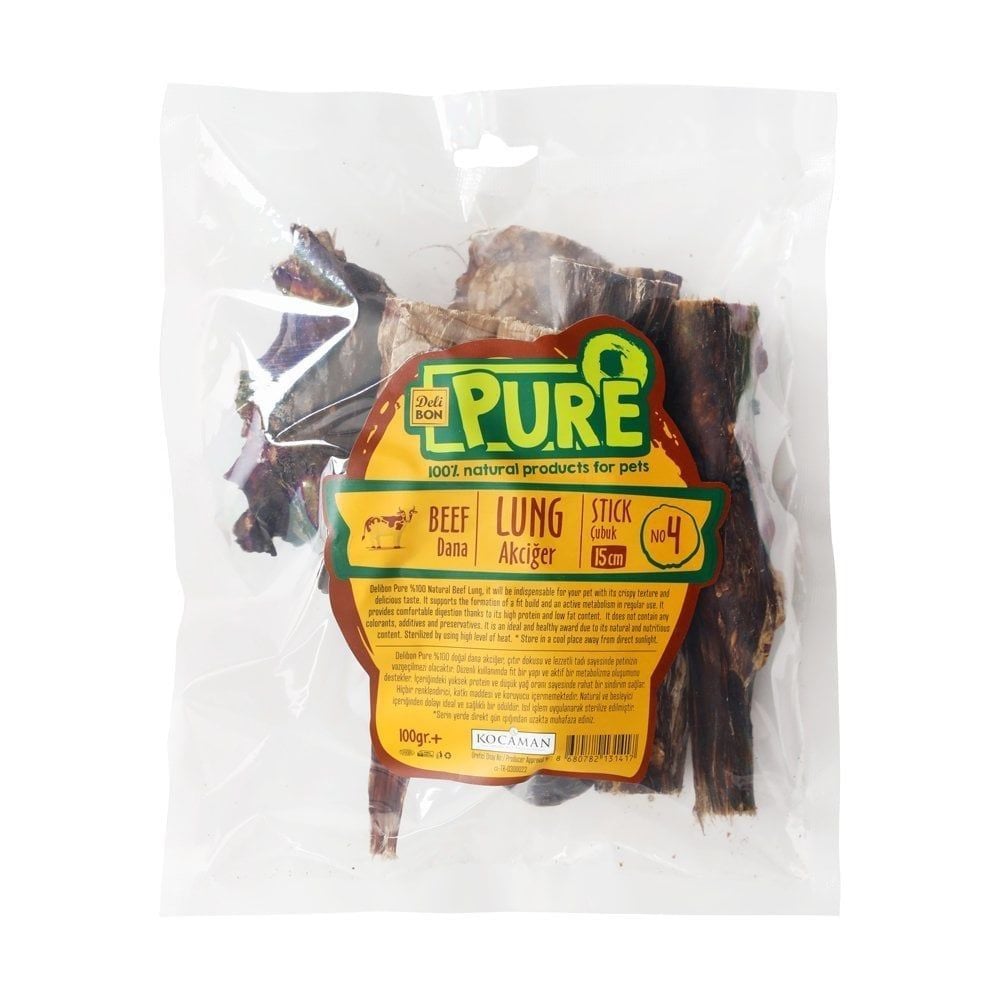 Delibon Beef Lung Dog Treat 15cm Stick 100g