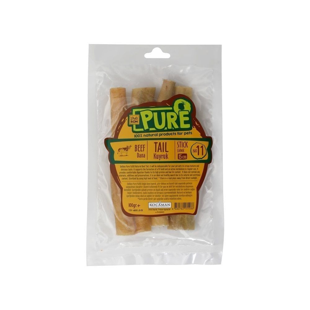 [DNAKYRK15CMCBUK] Delibon Beef Tail Dog Treat 100g