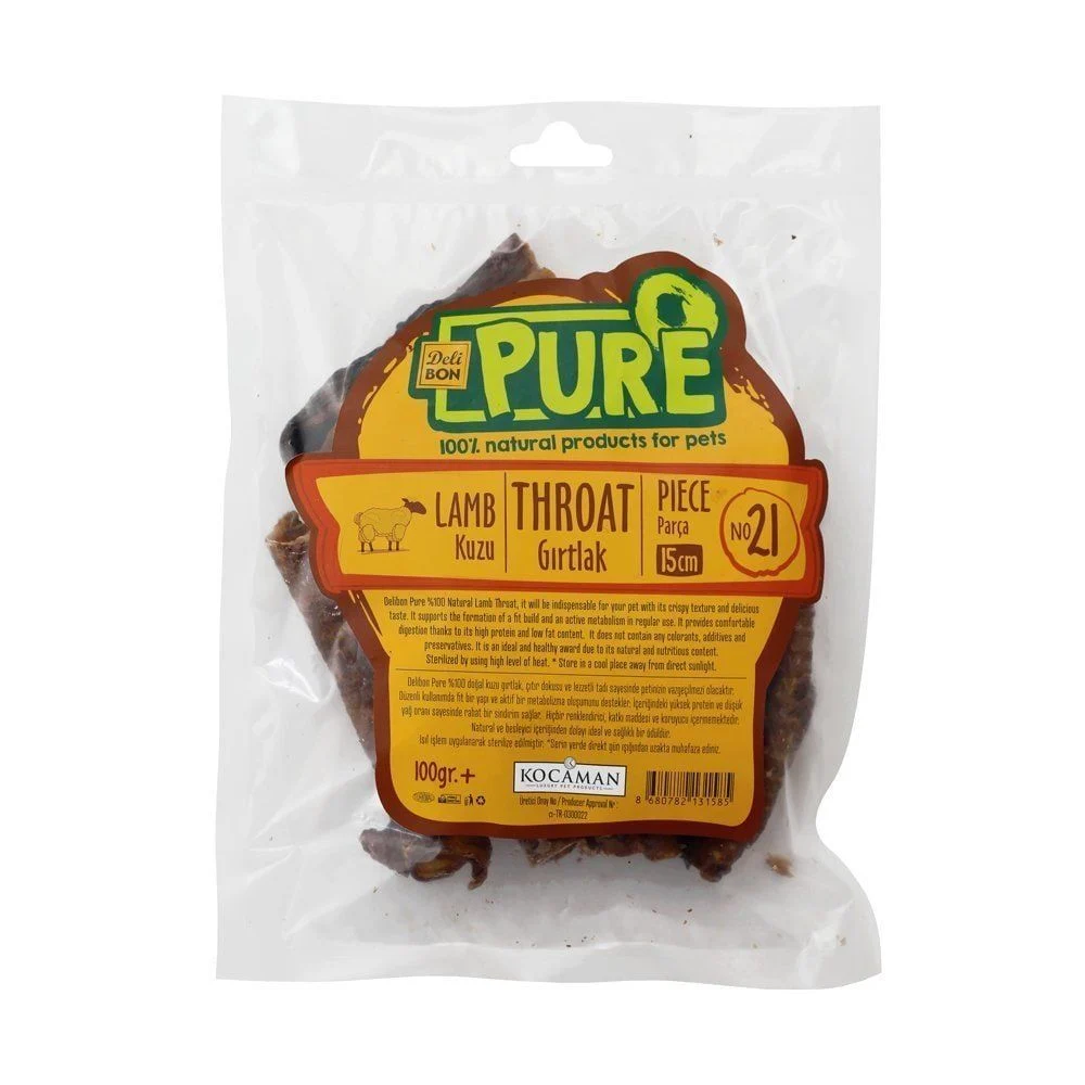 [KZUGRTLAK15CMPARCA] Delibon Pure Lamb Trachea Dog Treat 100g