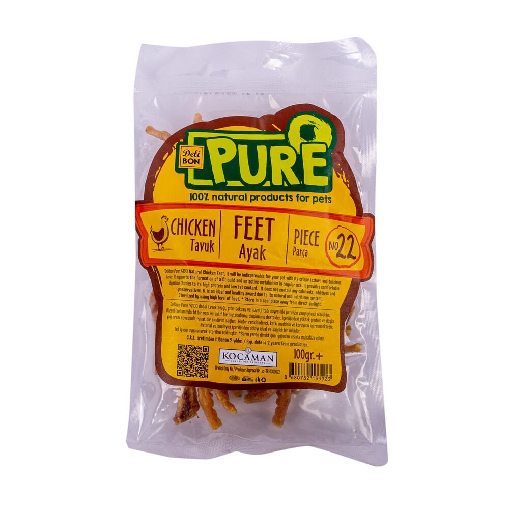 Delibon Pure Tavuk Ayağı Köpek Ödül Maması 100g