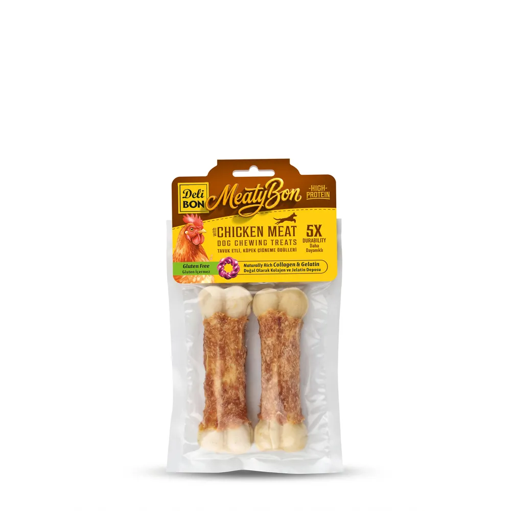 [EKO12CM2CHICKEN] Delibon MeatyBon Chicken Bone Dog Treat 12cm 2 Pcs