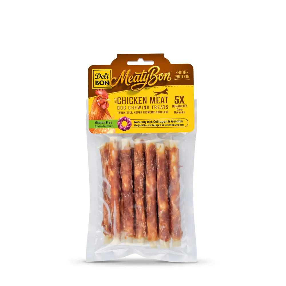 [EKO12MCHICKEN] Delibon MeatyBon Chicken Twist Stick Dog Treat Thick 12 Pcs