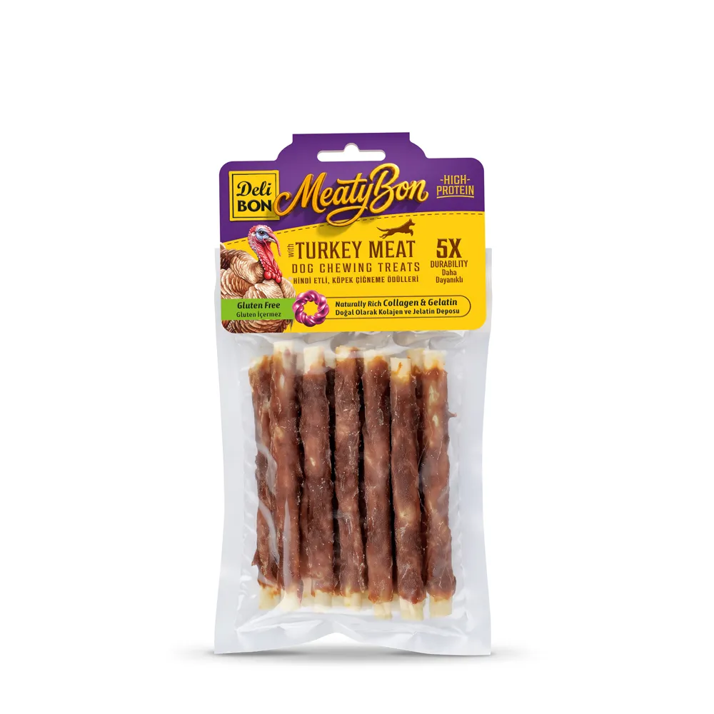 Delibon Turkey Twist Stick Dog Treat Thick 12 Pcs